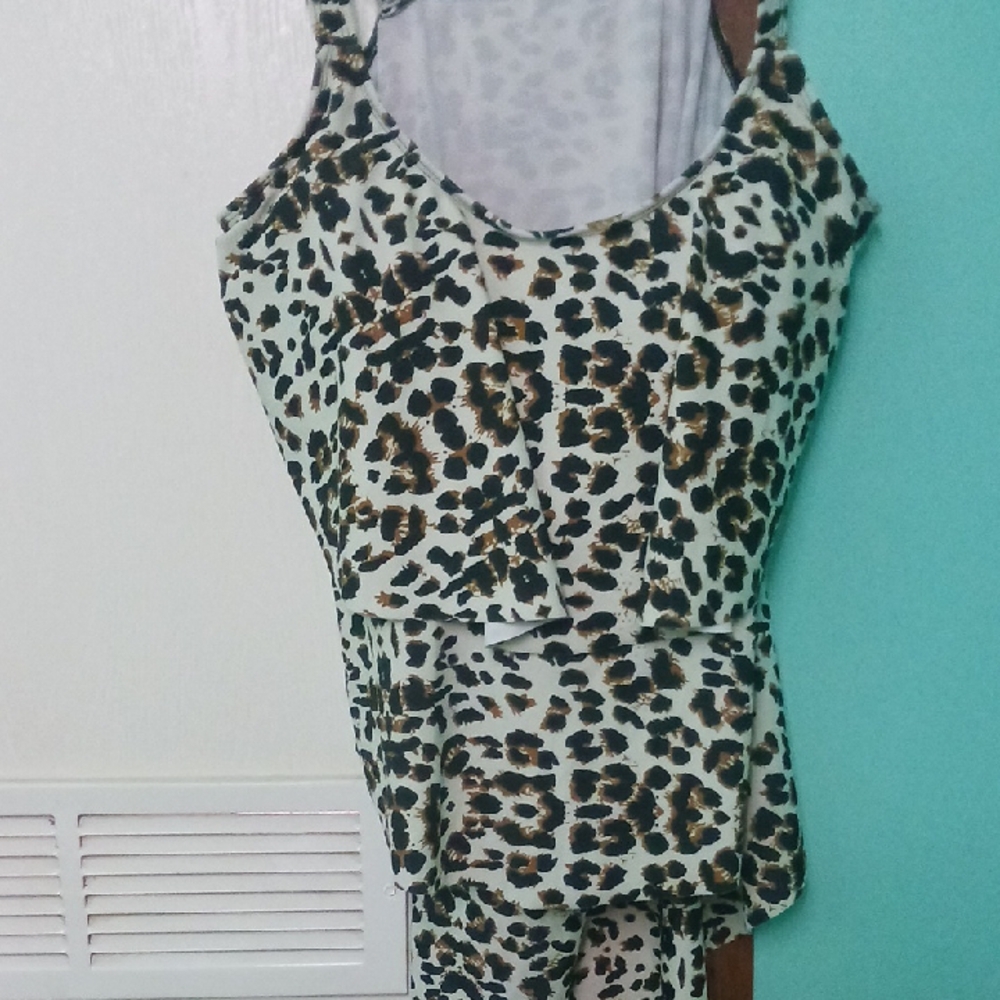 Leopard Print Swim Top